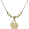 Heart Crystal Necklace | 5/8 inch | 4mm Beads   14kt Gold Filled