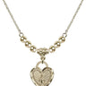 Miraculous Medal Crystal Necklace | 5/8 inch | 4mm Beads   14kt Gold Filled