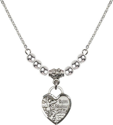 Collar Corazón Arcángel San Miguel con Cristal | 1,59 cm | N22-3403