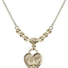 Confirmation Heart Crystal Necklace | 5/8 inch | 4mm Beads   14kt Gold Filled