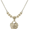 Graduation Heart Crystal Necklace | 5/8 inch | 4mm Beads   14kt Gold Filled