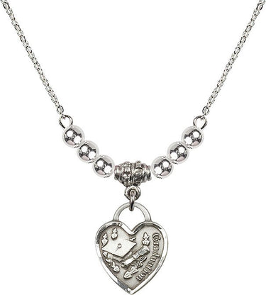 Collar de cristal en forma de corazón para graduación | 1,59 cm | Cuentas de 4 mm | N22-3406