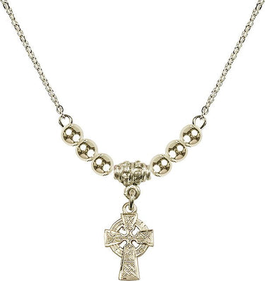 Celtic Cross Crystal Necklace | 1/2 inch | 4mm Beads | N22-4133