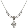 Cross Crystal Necklace | 1/2 inch | 4mm Beads   Sterling Silver