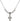 Cross Crystal Necklace | 1/2 inch | 4mm Beads   Sterling Silver