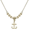 Anchor Crystal Necklace | 1 1/8 inch | 4mm Beads   14kt Gold Filled