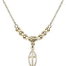 Cross Crystal Necklace | 3/4 inch | 4mm Beads   14kt Gold Filled