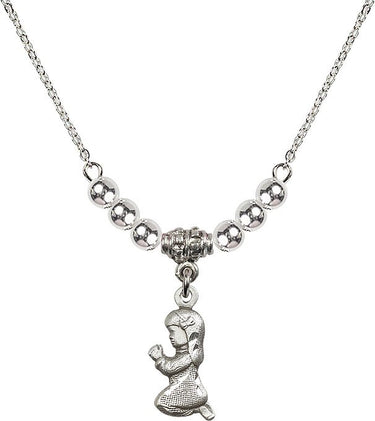 Collar de Cristal Niña Orando | 5/8 pulgadas | Cuentas de 4 mm