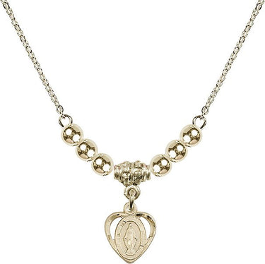 Women's Miraculous Medal Crystal Necklace | 3/8 inch | 4mm Beads