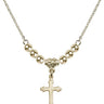 Cross Crystal Necklace | 5/8 inch | 4mm Beads   14kt Gold Filled
