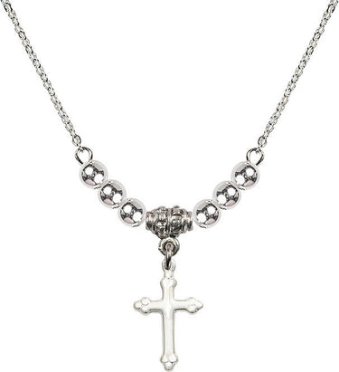 Cross Crystal Necklace | 5/8 inch | 4mm Beads | N22-5415