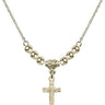 Crucifix Crystal Necklace | 5/8 inch | 4mm Beads   14kt Gold Filled