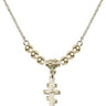 Cross Crystal Necklace | 5/8 inch | 4mm Beads   14kt Gold Filled
