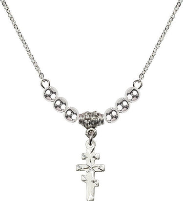 Greek Orthodox Cross Crystal Necklace | 5/8 inch | 4mm Beads | N22-5654