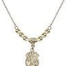 Saint Michael the Archangel Crystal Necklace | 5/8 inch | 4mm Beads   14kt Gold Filled