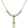 Lighthouse Crystal Necklace | 3/4 inch | 4mm Beads   14kt Gold Filled