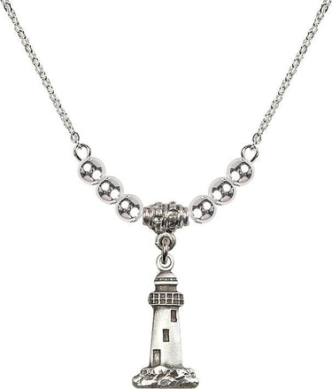 Collar de cristal con forma de faro | 1,9 cm | Cuentas de 4 mm | N22-5922