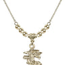 Saint Michael the Archangel Crystal Necklace | 7/8 inch | 4mm Beads   14kt Gold Filled