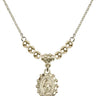 Miraculous Medal Crystal Necklace | 5/8 inch | 4mm Beads   14kt Gold Filled