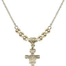 Crucifix Crystal Necklace | 5/8 inch | 4mm Beads   14kt Gold Filled