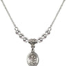 Saint Anthony Crystal Necklace | 1/2 inch | 4mm Beads   Sterling Silver