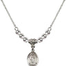 Saint Barbara Crystal Necklace | 1/2 inch | 4mm Beads   Sterling Silver