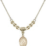Saint Katharine Drexel Crystal Necklace | 1/2 inch | 4mm Beads   14kt Gold Filled