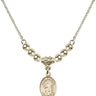 Saint Brendan the Navigator Crystal Necklace | 1/2 inch | 4mm Beads   14kt Gold Filled