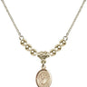 Saint Christopher Crystal Necklace | 1/2 inch | 4mm Beads   14kt Gold Filled