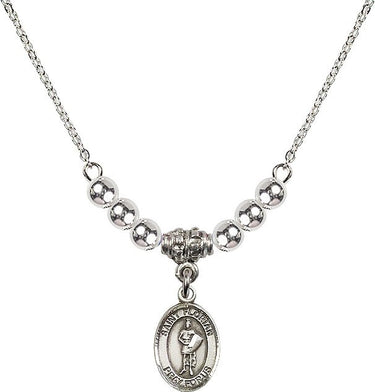 Saint Florian Crystal Necklace | 1/2 inch | 4mm Beads | N22-9034