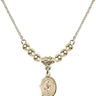 Saint Genesius of Rome Crystal Necklace | 1/2 inch | 4mm Beads   14kt Gold Filled