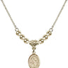 Saint Gabriel the Archangel Crystal Necklace | 1/2 inch | 4mm Beads   14kt Gold Filled