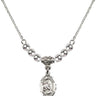 Saint Gerard Majella Crystal Necklace | 1/2 inch | 4mm Beads   Sterling Silver