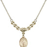 Saint Gregory the Great Crystal Necklace | 1/2 inch | 4mm Beads   14kt Gold Filled