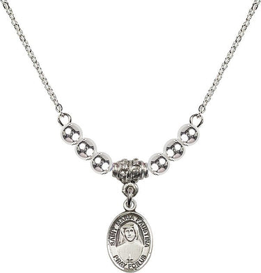 Saint Maria Faustina Crystal Necklace | 1/2 inch | 4mm Beads | N22-9069