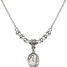 Saint Mary Magdalene Crystal Necklace | 1/2 inch | 4mm Beads   Sterling Silver