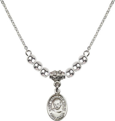 Saint Maximilian Kolbe Crystal Necklace | 1/2 inch | 4mm Beads | N22-9073