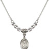 Saint Martha Crystal Necklace | 1/2 inch | 4mm Beads   Sterling Silver