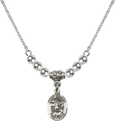 Saint Michael the Archangel Crystal Necklace | 1/2 inch | 4mm Beads | N22-9076
