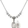 Miraculous Medal Crystal Necklace | 1/2 inch | 4mm Beads   Sterling Silver
