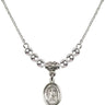 Saint Nicholas Crystal Necklace | 1/2 inch | 4mm Beads   Sterling Silver
