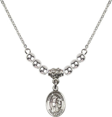 Saint Sebastian Crystal Necklace | 1/2 inch | 4mm Beads | N22-9100