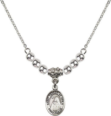 Saint Teresa of Avila Crystal Necklace | 1/2 inch | 4mm Beads | N22-9102