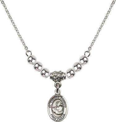 Saint Thomas Aquinas Crystal Necklace | 1/2 inch | 4mm Beads | N22-9108