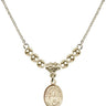 Saint Leo the Great Crystal Necklace | 1/2 inch | 4mm Beads   14kt Gold Filled