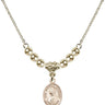 Saint Marcellin Champagnat Crystal Necklace | 1/2 inch | 4mm Beads   14kt Gold Filled