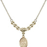 Saints Cosmas & Damian Crystal Necklace | 1/2 inch | 4mm Beads   14kt Gold Filled