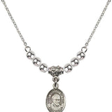 Saint Vincent de Paul Crystal Necklace | 1/2 inch | 4mm Beads   Sterling Silver