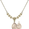 Saint Christopher Crystal Necklace | 1/2 inch | 4mm Beads   14kt Gold Filled