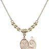 Saint Christopher Crystal Necklace | 1/2 inch | 4mm Beads   14kt Gold Filled
